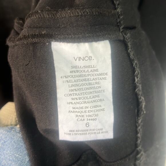 Vince Charcoal Black Wool Blend Sheath Dress | Size 6 | Sleeveless, Back Zip - Picture 6 of 7